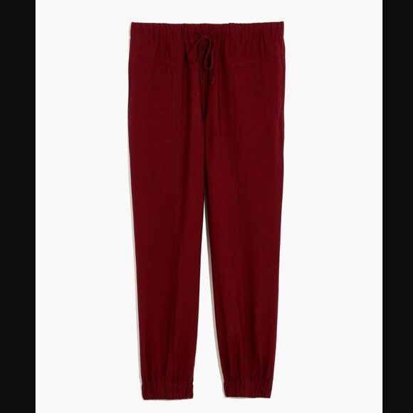 MADEWELL Drapey Seamed Track Trousers in Dark Cabernet - Picture 5 of 5